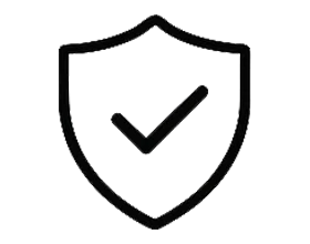 Silhouette of shield with a checkmark on it